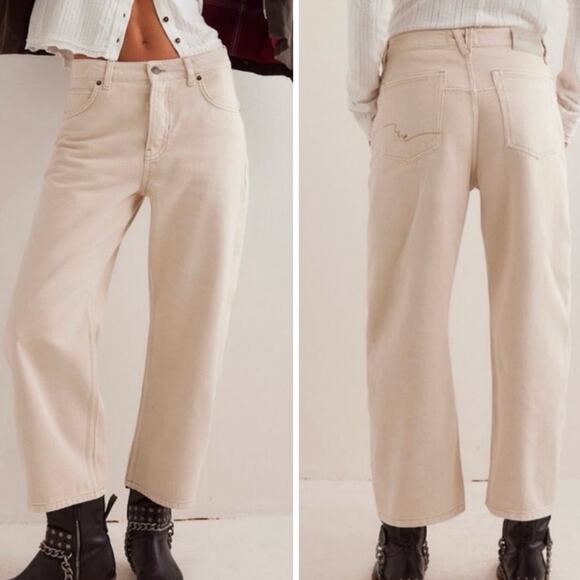 Free People Denim - NWT Free People Deep Trance Dropped Boyfriend Jeans In Khaki